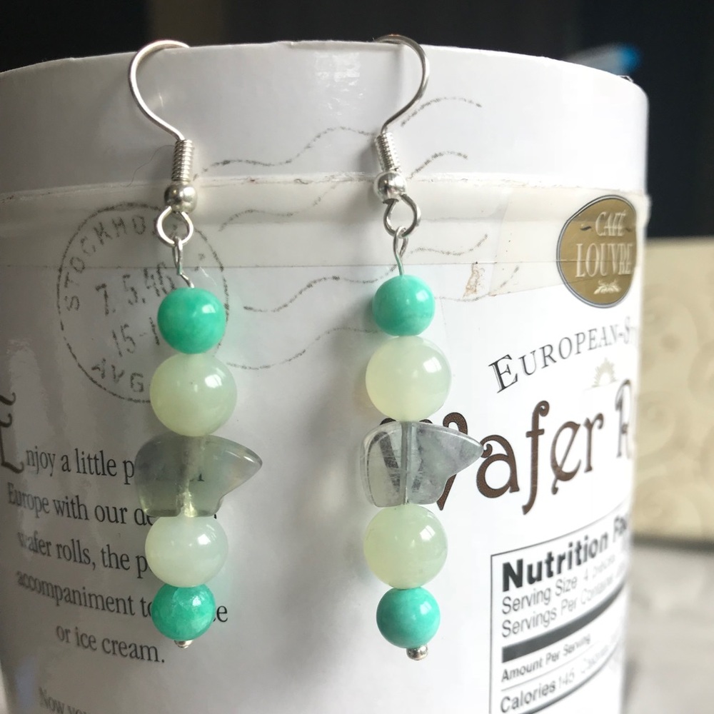 Jade Zuni Bear earrings